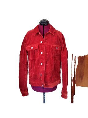 ASOS DESIGN Men's Orange Corduroy Jacket Size XL Unlined Internal Pockets Casual